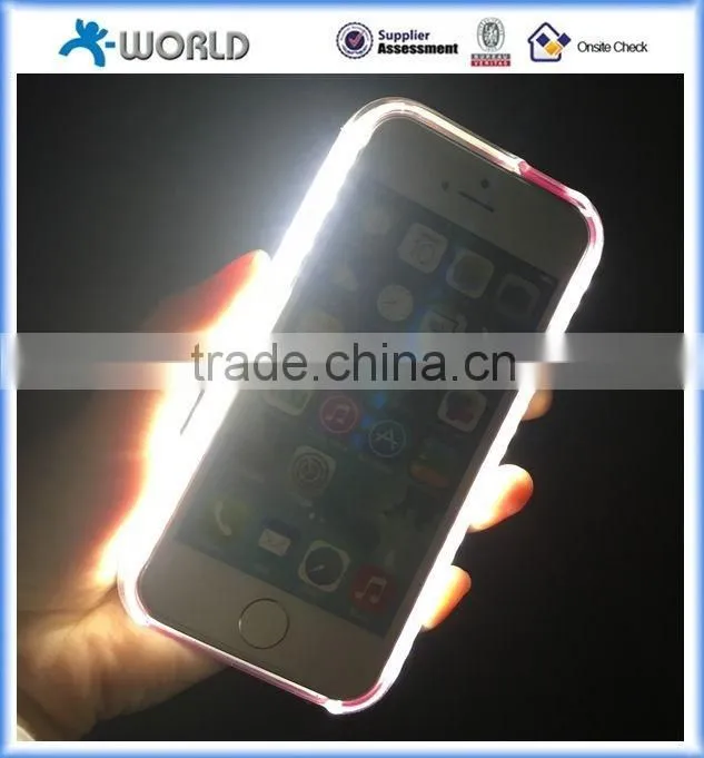 hot selling led bulb flash light case for iphone 6s/6s plus, selfie led case for iphone 5