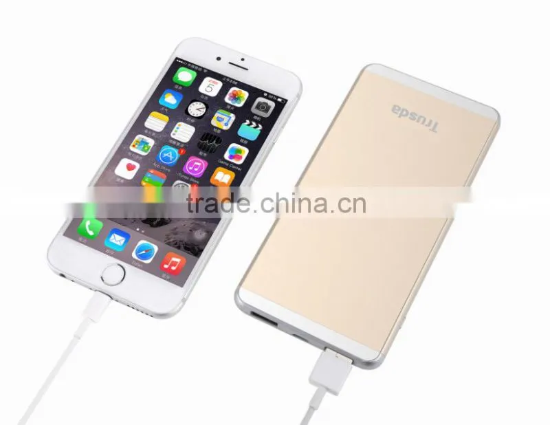 Trusda Custom li-polymer 5000mAh power bank Dual Port Mobile phone charger with 4 LED Indicators