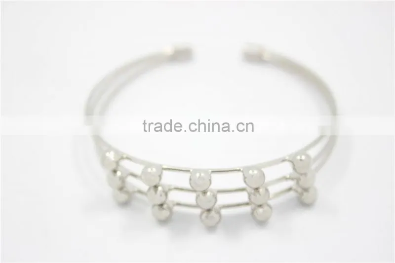 Silver Bracelet Designs Adjustable Cuff Jewelry Three Layered Silver Ball Handmade Bracelet For Women For 2016New Intrend style