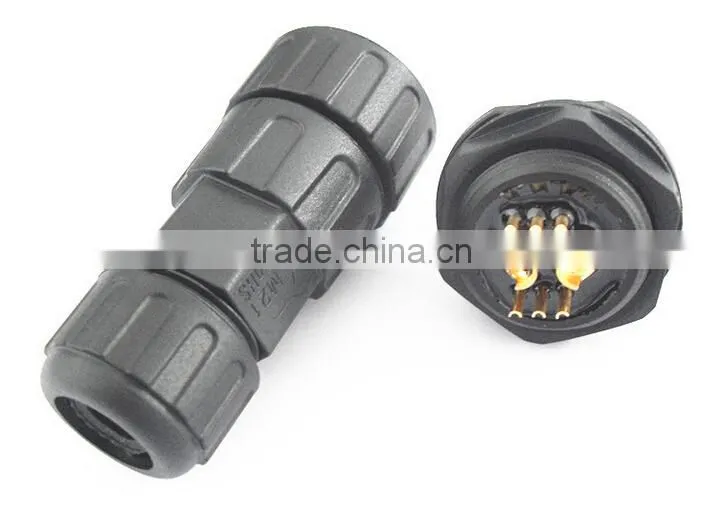 waterproof wire to board 2+6 pin electrical cable connector