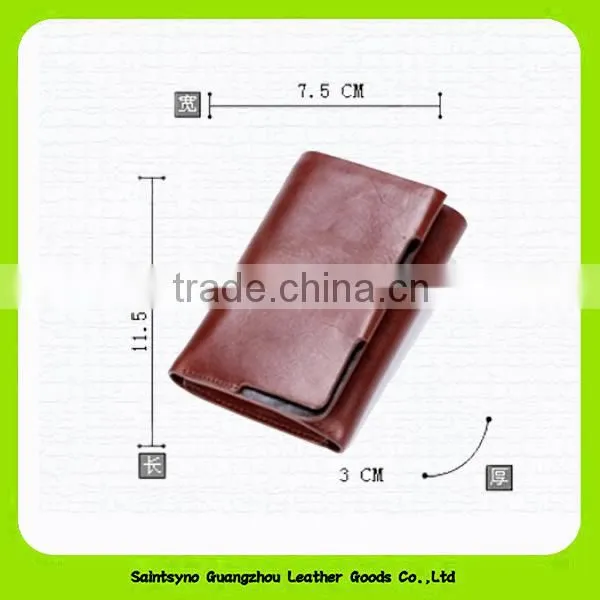 14038 Unique design brown leather car key pouch