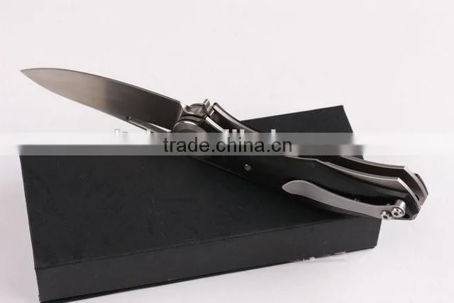 OEM Titanium alloy and G10 handle material knife with black gift box