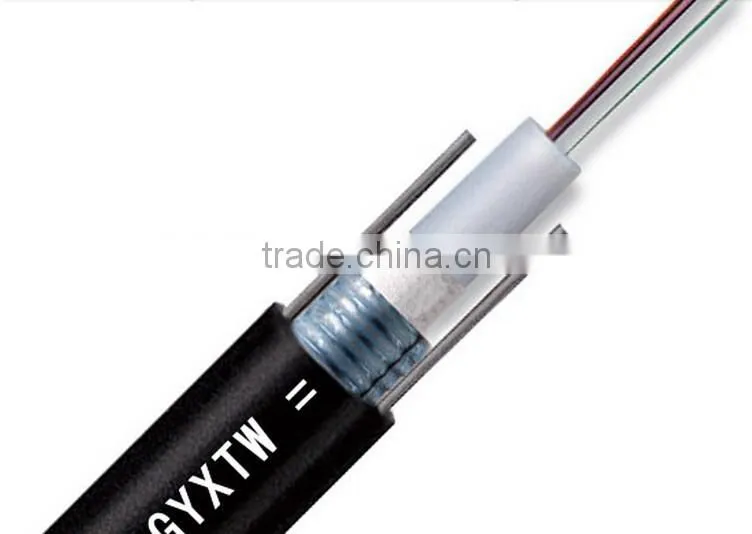 Unitube Light-armored GYXTW 4 core fiber optic cable, 4 core outdoor fiber optical cable