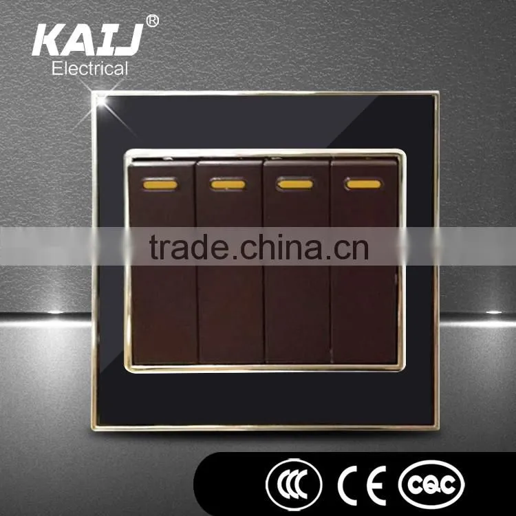 Acrylic plate wall mounted electric light multi function gang switch socket for hotel