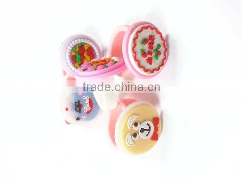 Custom PVC Round Plastic Ring, Kids Finger Ring For Gift