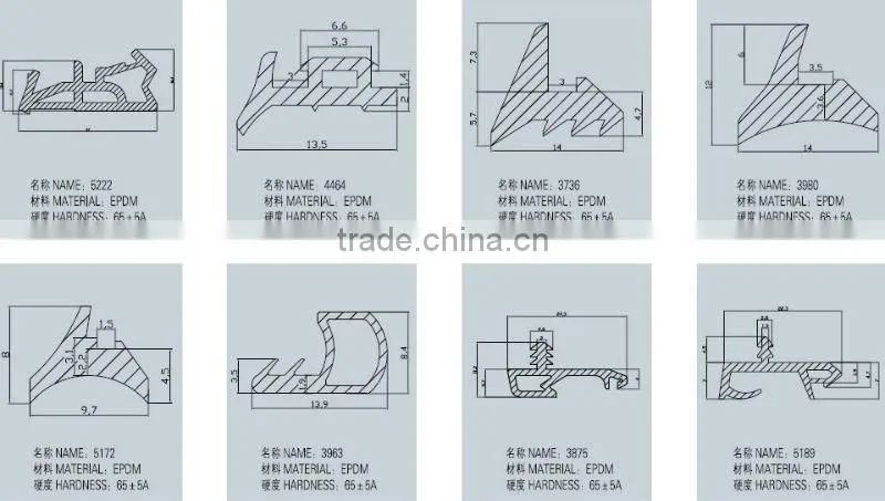 EPDM rubber profile for Wooden windows&doors