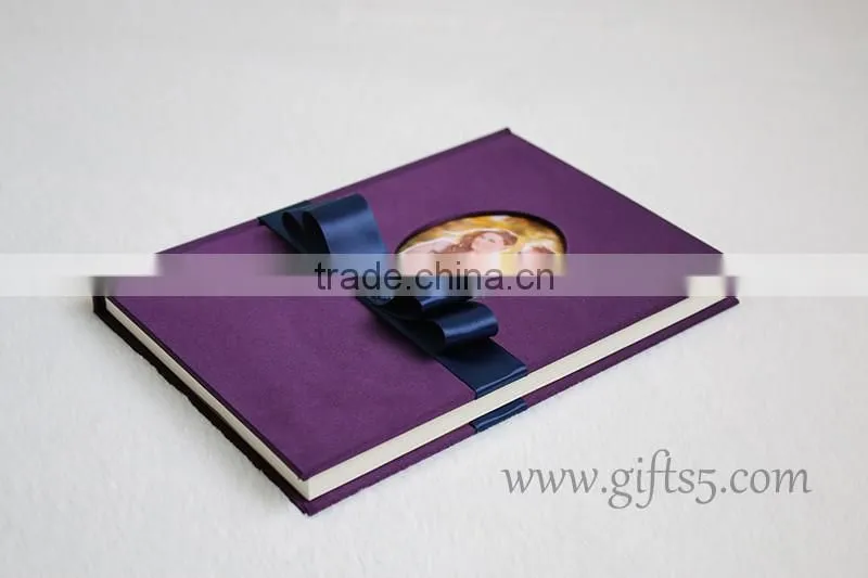 Purple wedding guest book in handmade