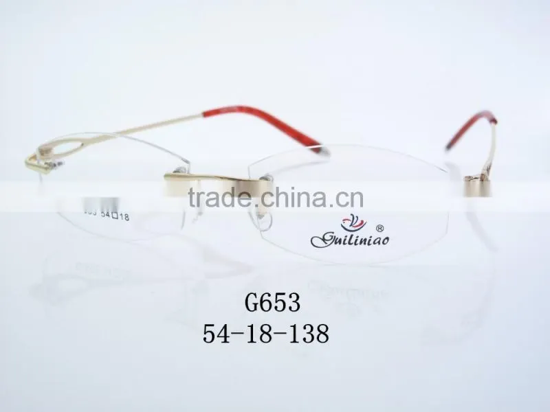 2016 New stylish metal frame full rimless g653