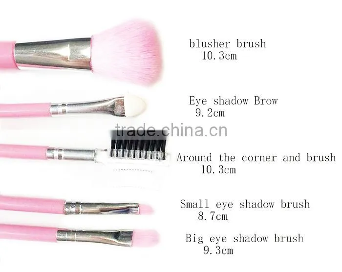 2016 MY GIRL OEM make up brush /5pcs Wooden Handle Goat Hair Professional makeup brush set