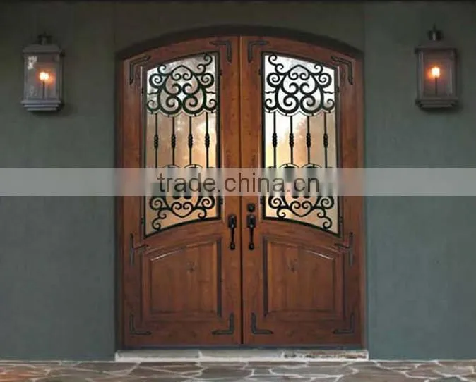 entry arch top double wrought iron front door in foshan factory