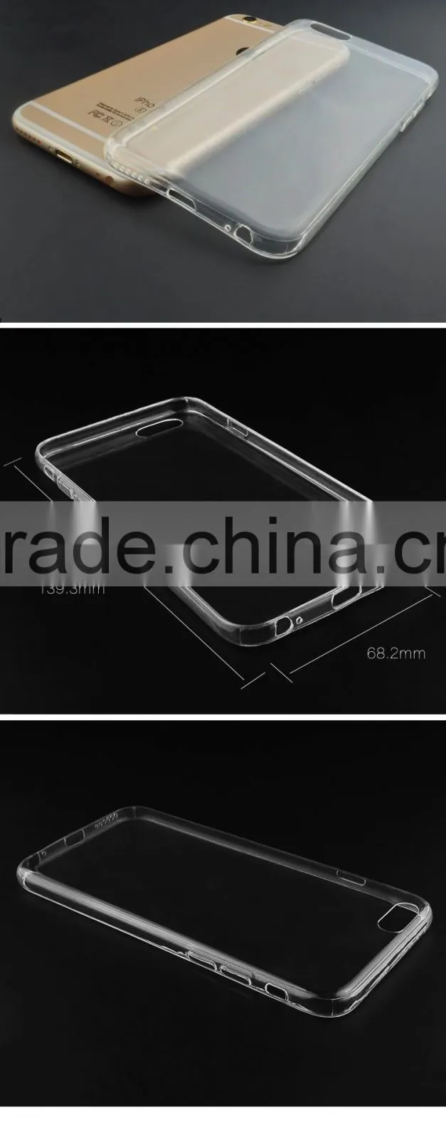 New Clear Soft Transparent Gel Skin tpu case FOR IPHONE 6 case