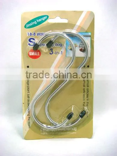 2pcs Stainless Steel "S" Hangers, 3 in 1 Hangers For One Dollar Item