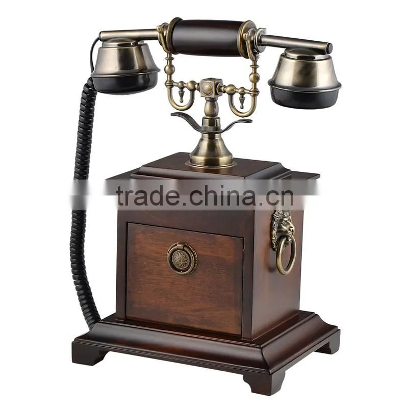 Wooden Decorations corded telephone vintage home decor