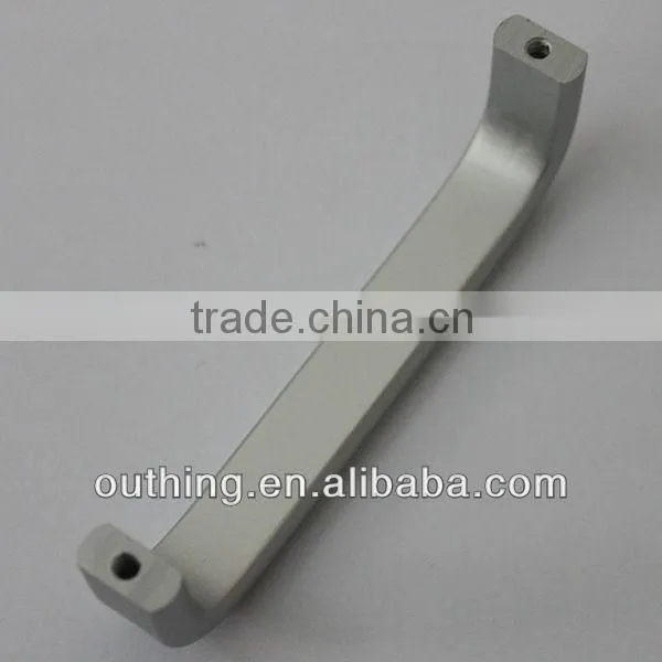 Bent Matte silver aluminum alloy bathroom door handle V