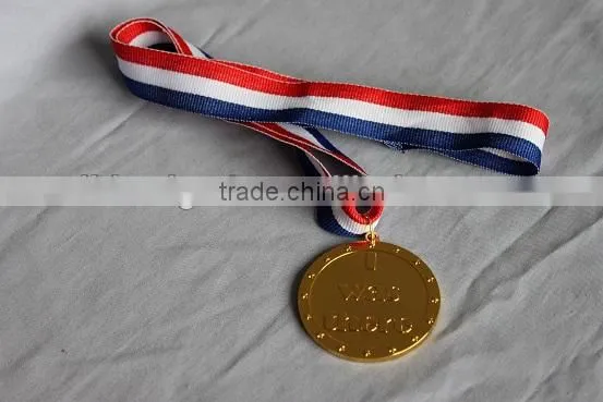 zinc alloy sports medal with ribbon and customer logo
