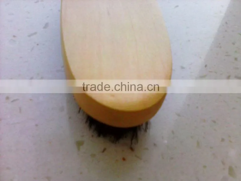 Factory price cheap round shape wooden shoes brush