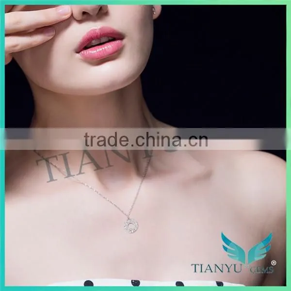 925 Sterling Silver Round Pendants Charms Necklace Jewelry