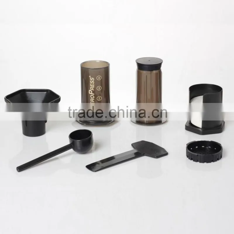 Portable Stainless steel + glass French press coffee machine shell car/wild outdoor coffee coffee maker+filter