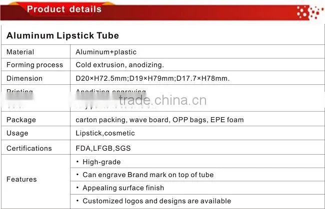 Empty Custom new lipstick packing