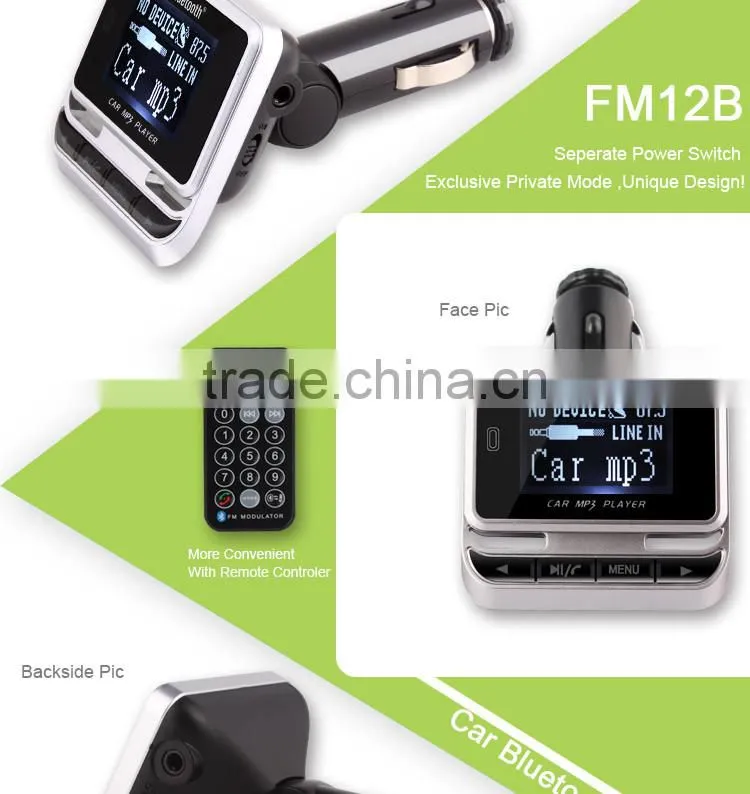 Bluetooth Car Kit Handsfree MP3 Player FM Transmitter USB Charger