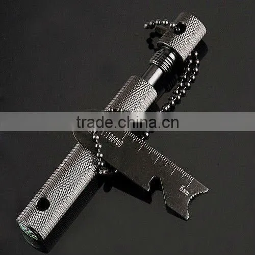 6-in-1 Flint Compass Scraper Bottle Opener Dividing Ruler Map Rangefinder