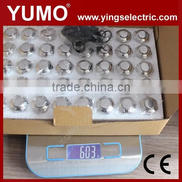 Hot sale JS16H ROHS 16mm high round IP65 momentary screw terminal 2A/36VDC push button switch emergency push button