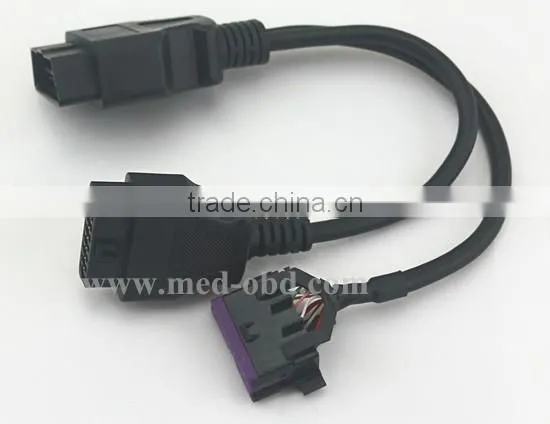 Assembled J1962 M connector to 2 J1962 F connector, 1ft OBD2 Splitter Y Cable,