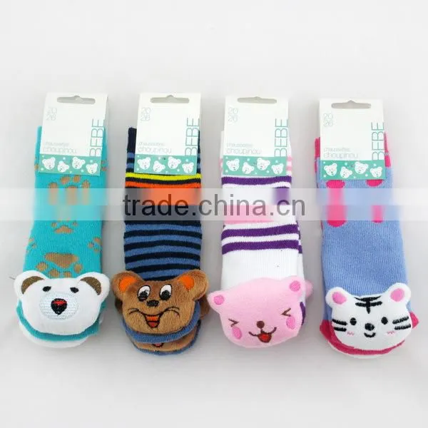 Non-slip cotton cute 3d animal girl's child tube sock