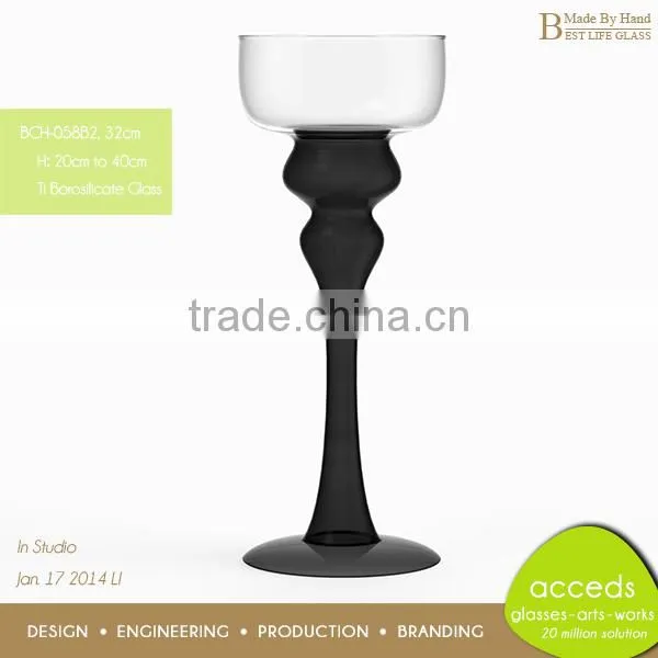 Promotion Stylish Handmade Pyrex Glass Candlesticks Wholesale