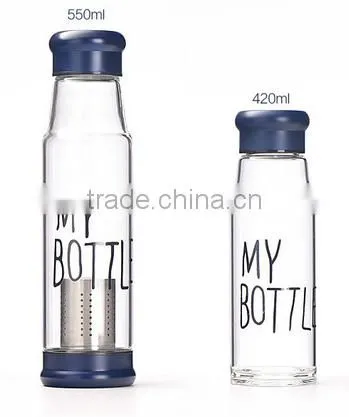 Promotional fancy water glass bottle 10 gallon double wall glass water bottle