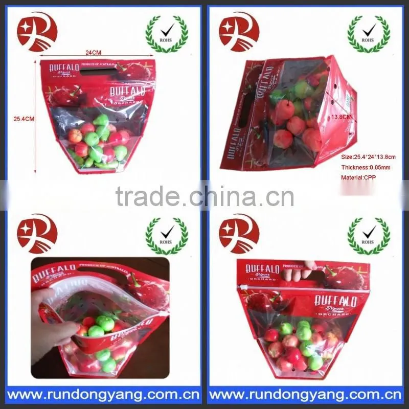 printed stand up pouch bag / slider zip lock fruit bag for grape