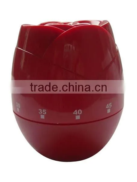 Plastic flower shape 60 minutes countdown kitchen timer/mechanical timer