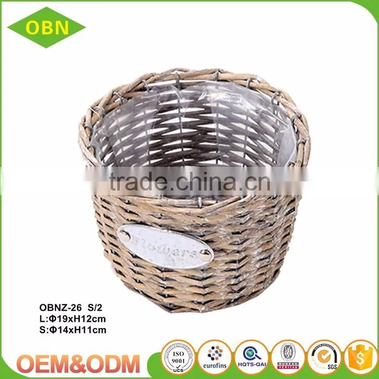 2017 fashionable wholesale cheap pure handmade custom wicker flower basket