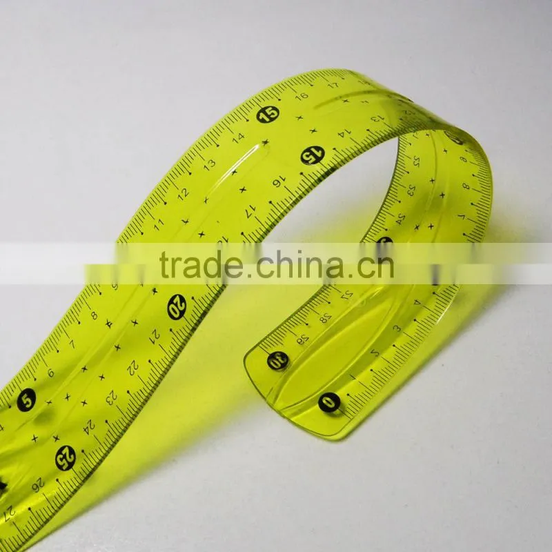 30cm clear PVC flexible plastic rulers