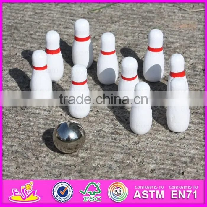2016 Hot sale baby wooden bowling toy, new design children wooden bowling toy W01A141