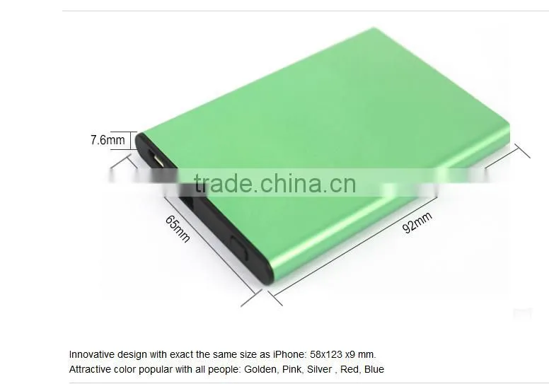5000mAh Hot Selling Ultra Thin Power Bank With Power Switch