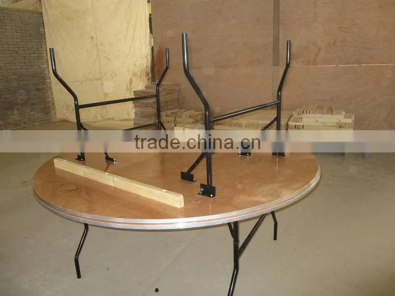 wholesale banquet wooden folding table with Alu table edge factory directly