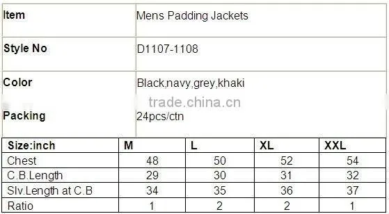 D1105-D1108 Mens Winter Jackets