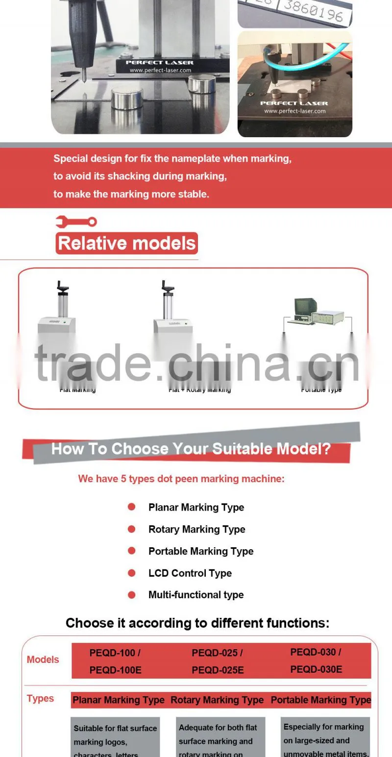 China supplier Vin code Sign nameplate desktop Pneumatic metal parts dot peen marker device