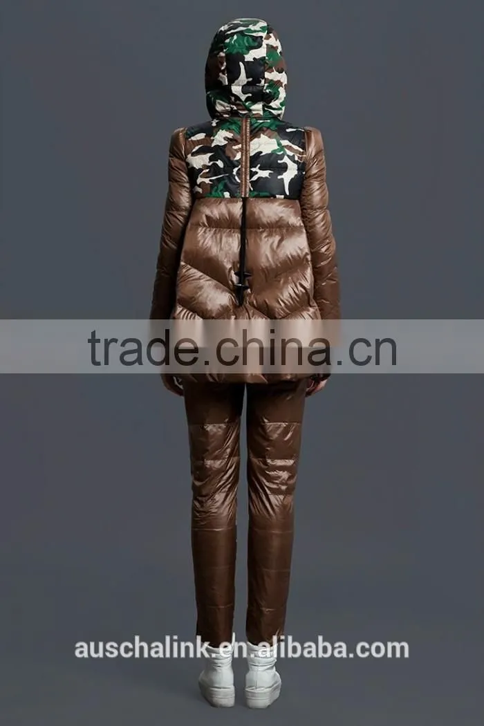 european style women camo down filled winter keep warm pants