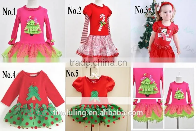 new girls christmas dress fashion long sleeve girls christmas tree red dress child clothes