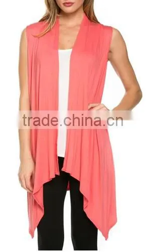 Cheap China Wholesale Clothing Women's Draped Open Front Jersey Knit Vest