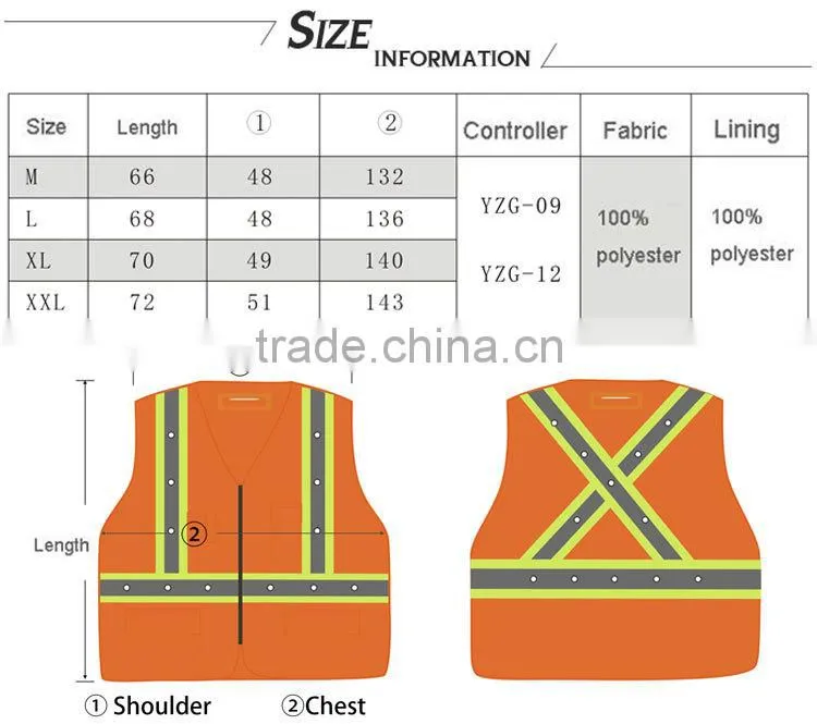 LED light reflective safety straps vest