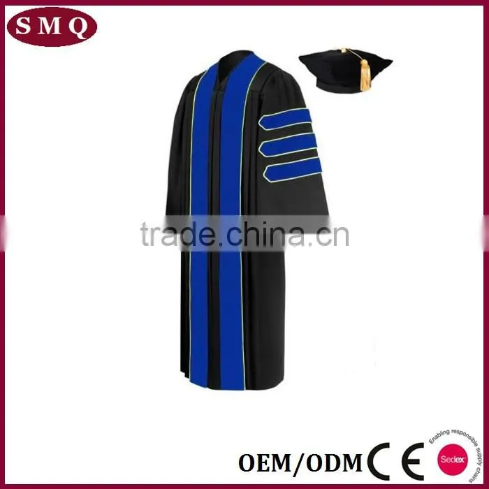 Wholesale high quality academic robes doctoral graduation gown