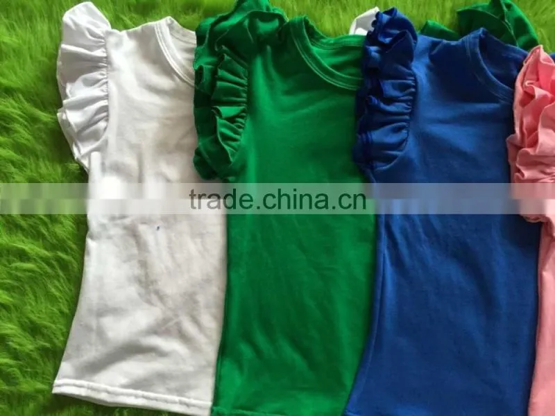 wholesale 2017 baby girls clothing solid color flutter icing shirts summer hot clothes children girl