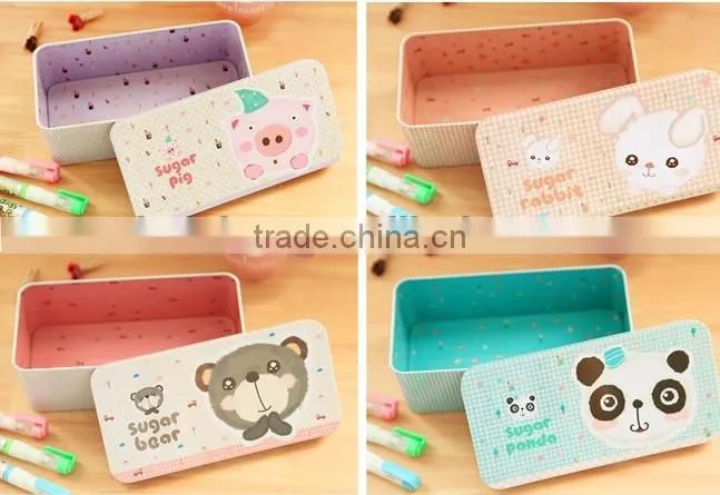 So Cute So Lovely Stationery Magnetic Pencil Box Tin Pencil Box