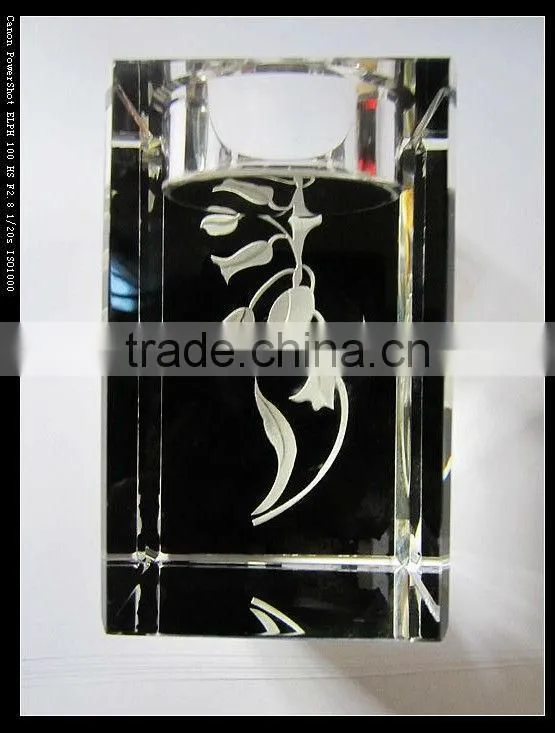 Elegant flower Square Crystal candlesticks