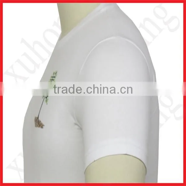 tshirts with logo rubber printing ring spun cotton