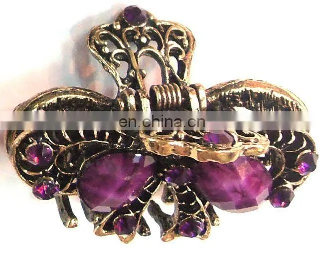 alloy hair claw clip with rhinestone for women or lady