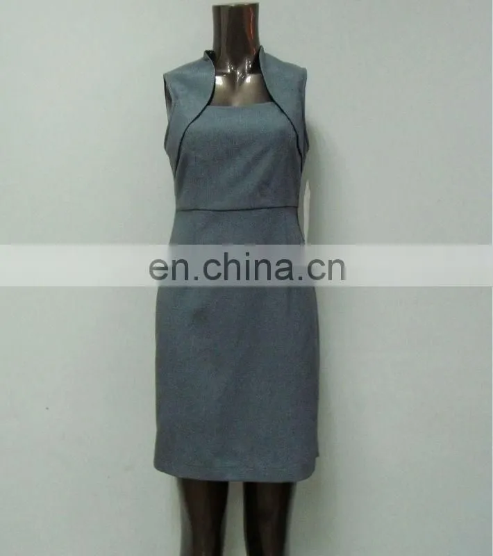 Simple and cute back hollow out design office lady tea dress